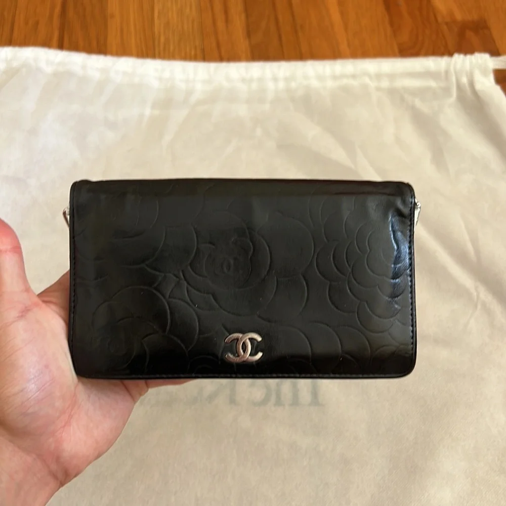 Chanel CC Patent Leather Timeless Wallet on Chain WOC Chain Crossbody Purse Bag - Picture 2 of 12